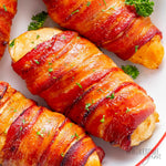 Bacon Wrapped Chicken with Creamy Mushroom Sauce
